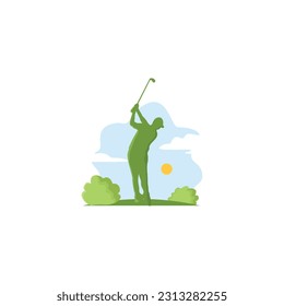 Colorfull golf illustration for any purpose