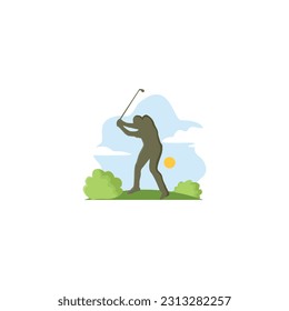 Colorfull golf illustration for any purpose