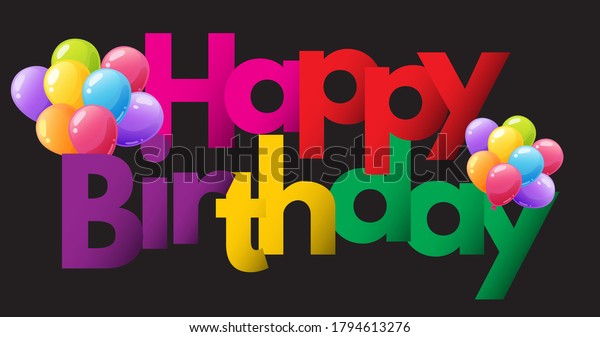 Colorfull Happy Birthday Banner Vector Illustration Stock Vector ...