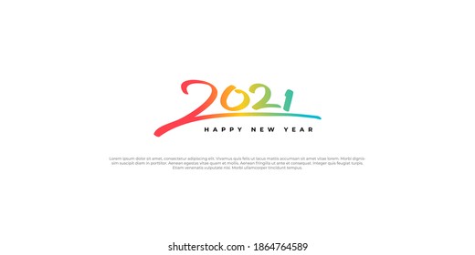 Colorfull happy new year 2021 template banner background