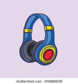 dibujos animados de auriculares coloridos fáciles de editar