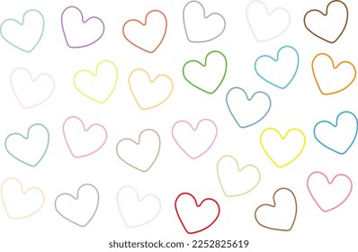 colorfull heart with white backgound vector