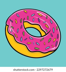 Colorfull Illustration Donut, Tasty Doddle 