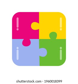 Colorfull jigsaw puzzle. Vector illustration for icon, logo, symbol on application, books, comic, art, graphic