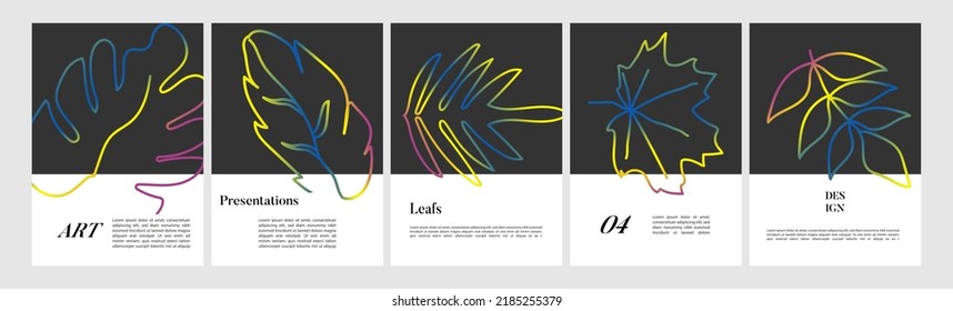 colorfull leaf background for presentation, cover or banner template, editable vectors