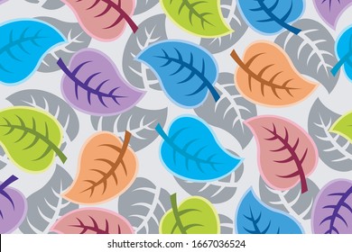 colorfull leaves seamless pattern for wallpaper,printing,textile and background