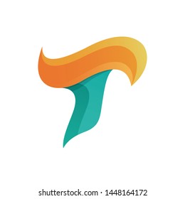 Colorfull letter t logo vector