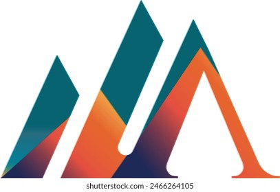 Colorfull A lettermark mountain logo
