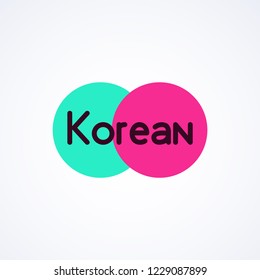 Colorfull Logo for Korean Business. Vector modern emblem isolated on white