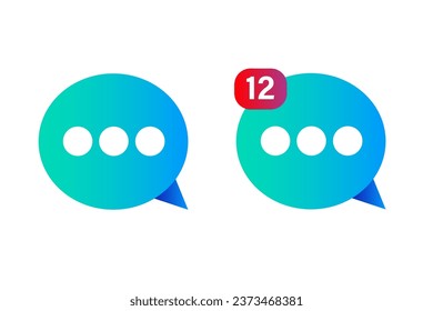 conjunto de iconos de mensajes coloridos con degradado doble