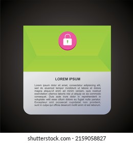 Colorfull Modern Infographic element security or lock icon for website design or digital design