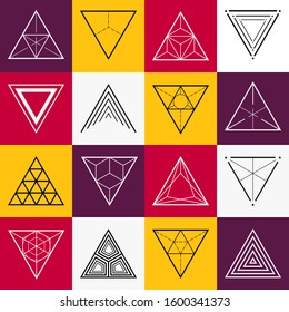 colorfull monogram trianglelogo, 16 collection triangle logo line art