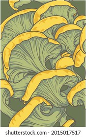 Colorfull mushrooms pattern garden background