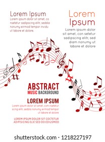 Colorfull music notes on a solide white background