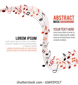 Colorfull music notes on a solide white background