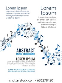 Colorfull music notes on a solide white background