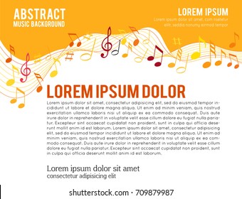 Colorfull music notes on a solide white background