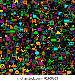 colorfull Network background icons, vector