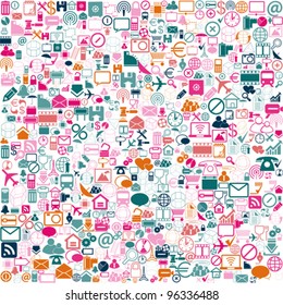 colorfull Network background icons, vector