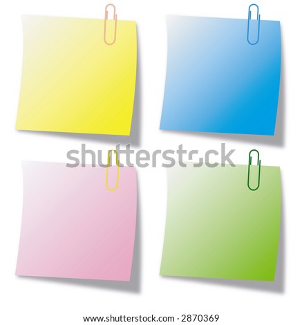 Colorfull note papers and attachs vector file