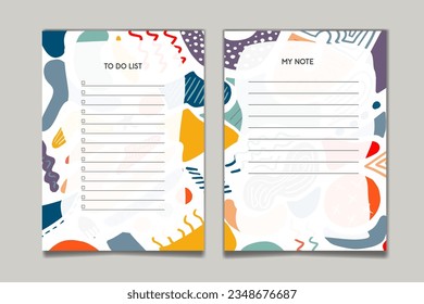 Colorfull notebook and schedule template