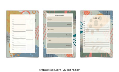 Colorfull notebook and schedule template