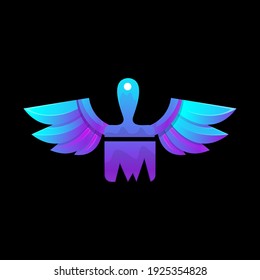 diseño de logotipo de pincel de pintura colorido 