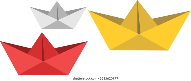 colorfull paper boat in vector