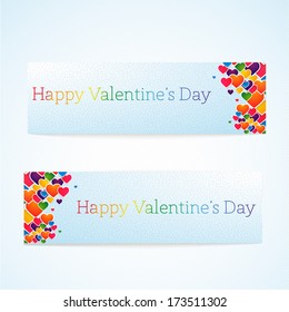 Colorfull paper hearts with place for text.Vector illustration for your deisgn
