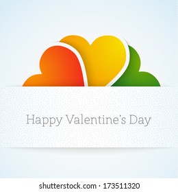 Colorfull paper hearts with place for text.Vector illustration for your deisgn