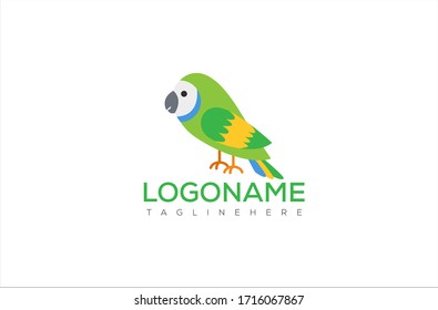 Farbiges Parrot Logo-Symbol. Vektorillustration-Entwurfsvorlage
