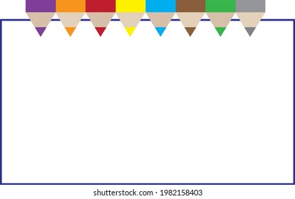 
lápices coloridos con fondo cuadrado