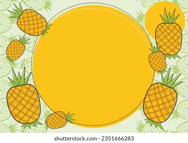 colorfull pineapple vector illustration texture background.good for logo,animation,invitation,presentation template. school, pre-school. education, tropical fruit,logo, sweet and sour vegetarian food