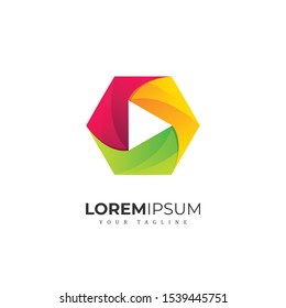 Colorfull Premium Play Logo Design