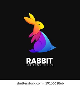 colorfull rabbit logo gradient vector