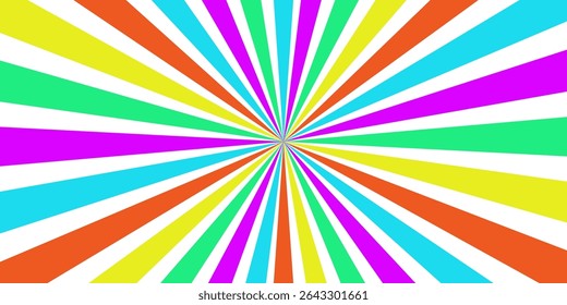 colorfull retro vintage abstract background Sunburst striped background design vector in purple red blue yellow and white colors Sunburst or sun burst retro background