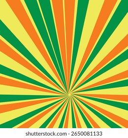 colorfull retro vintage abstract background Sunburst striped background design in purple red blue yellow green and white colors Sunburst or sun burst retro background