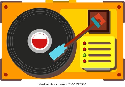 A colorfull retro vinyl player 