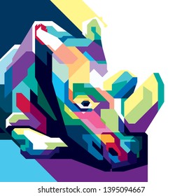 ColorFull Rhino Pop Art Vector