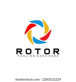 Colorfull rotor logo design template illustration.