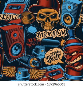 Colorfull seamless background for graffiti theme, this design can be used as a wallpaper as well as a print for fabrics