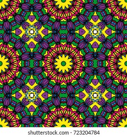 Colorfull Seamless floral pattern. Decorative background. for printing on fabric or paper. vector illustration