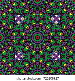 Colorfull Seamless floral pattern. Decorative background. for printing on fabric or paper. vector illustration