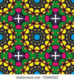 Colorfull Seamless floral pattern. Decorative background. for printing on fabric or paper. vector illustration