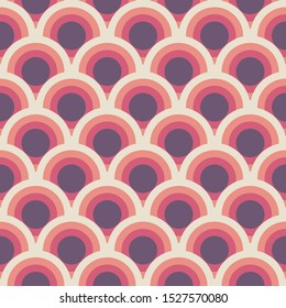 Colorfull seamless pattern with scale circle one inside one. Thematic color palette for events or seasons.