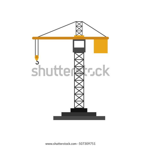 Colorfull Silhouette Construction Tower Crane Stock Vector (Royalty ...