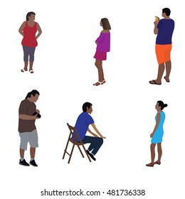Colorfull Silhouettes of People Vector Illustration. EPS10