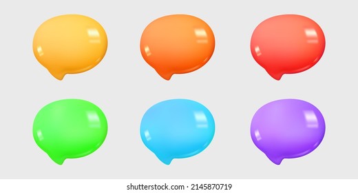 colorfull speech bubble chat collection set