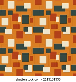 Cuadrados de color Ilustración vectorial sin fisuras con fondo negro.Ideal para textil, tela, papel envolvente y cualquier impresión.