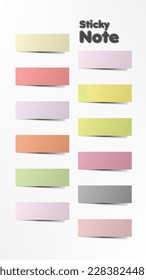 vector de diseño de conjunto de notas pegajosas de color